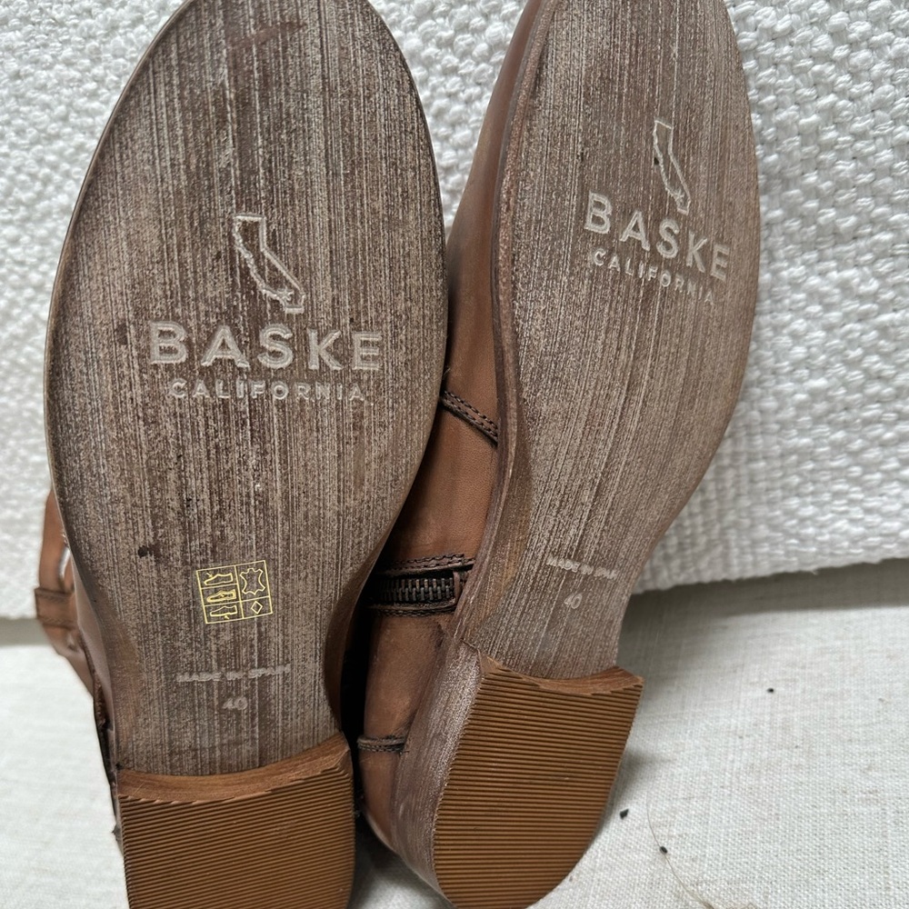 NEW BASKE "Cactus" Leather Woven Lattice Pattern Ankle Boots 40 US8.5-9 - Picture 6 of 11